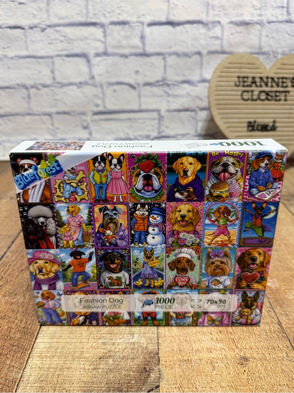 Dog Collage 1000 Piece Jigsaw Puzzle for Adults Colorful Pet Portrait Unique Fun